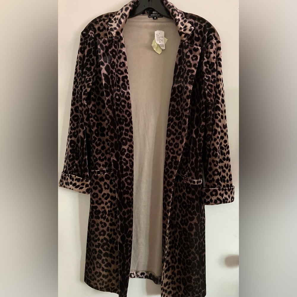 NWT Long Leopard Blazer Jacket size M